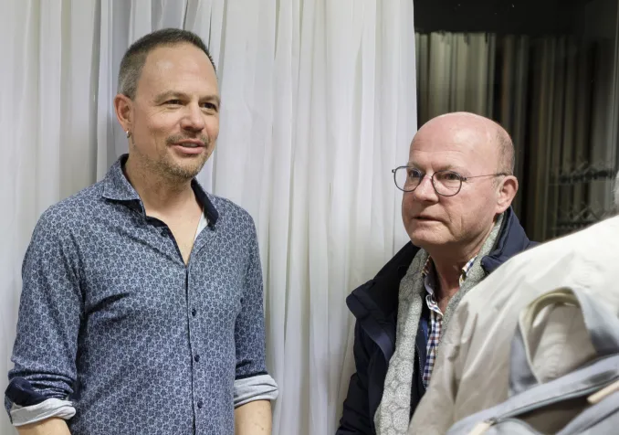 Le poète Alain Rochat et le musicien Jérôme Berney copyright : Pierre-Antoine Grisoni / CCL / Strates