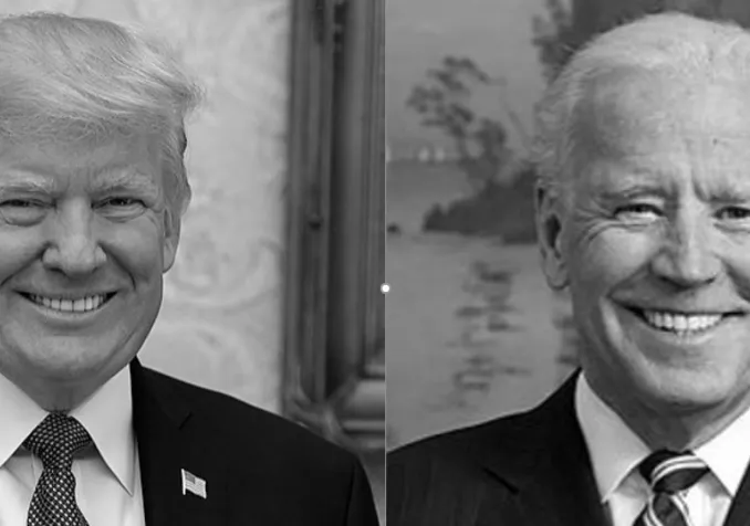 Donald Trump & Joe Biden ©Flikr/Andrea Widburg (d'après les portraits officiels publiés sur WIkipedia)