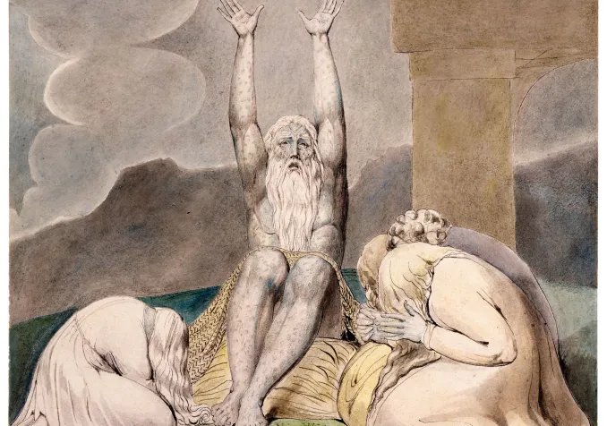 © Le désespoir de Job, aquarelle de William Blake, 1805