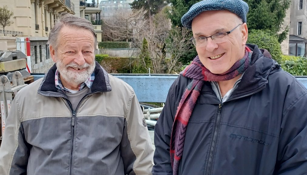 Luc Ruedin et Marc Donzé sur le chantier de la future City Church - Espace Maurice Zundel à Lausanne / ©Davide Pesenti