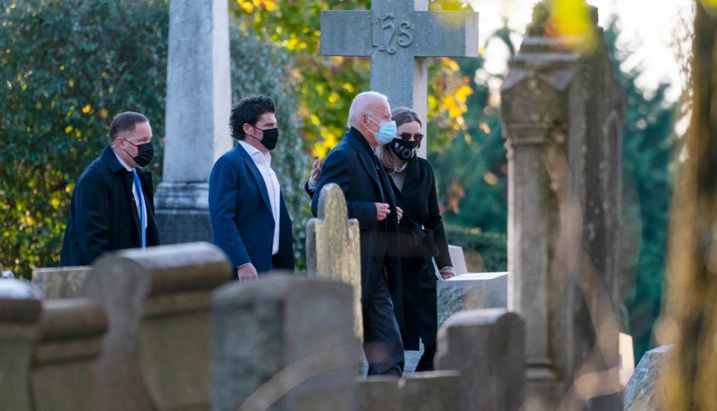 Joe Biden le 3 novembre se rendant à l&#039;église catholique St-Joseph On the Brandywine, dans le Delaware. / © AP Photo/Carolyn Kaster/RNS