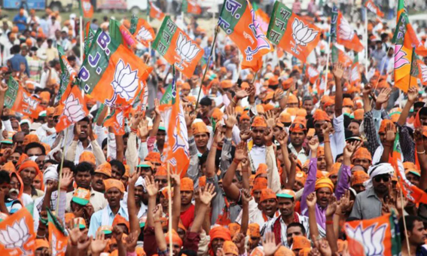 Supporters du BJP, le parti nationaliste hindou en Inde © Wikimedia Commons/CC BY-SA 2.0/Bharatiya Janata Party