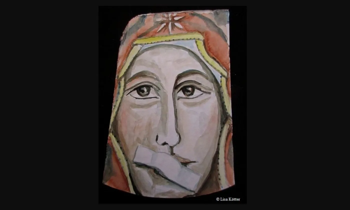 Icône de "Maria 2.0" créé par Lisa Kötter, une des fondatrices du mouvement ©Lisa Kötter, CC BY 4.0 via Wikimedia Commons