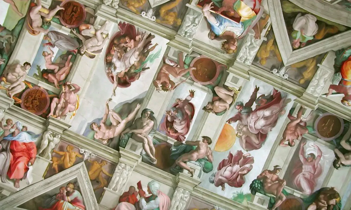 Plafond de la Chapelle Sixtine peint par Michelange ©Wikimedia Commons/Domaine public
