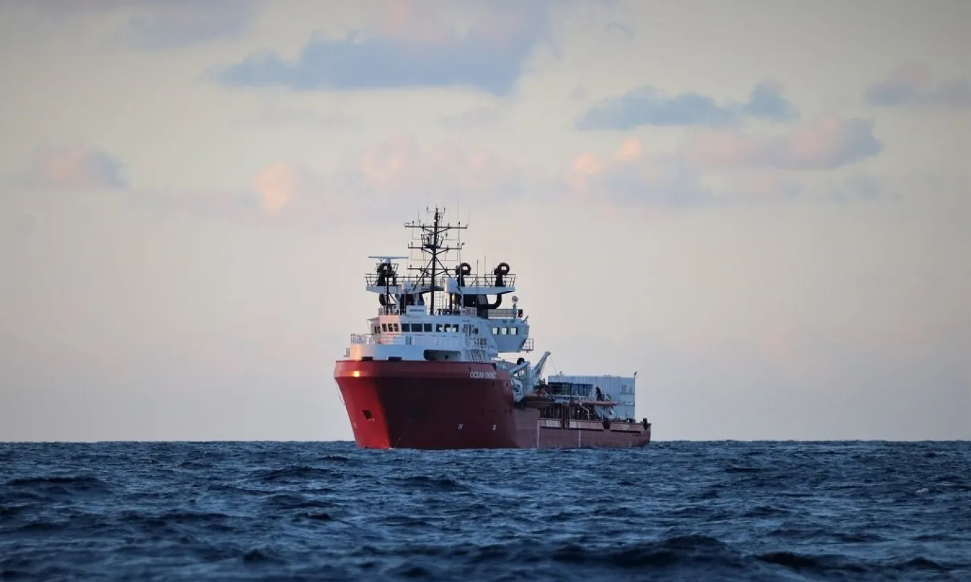 Février 2020, l'Ocean Viking au large de Pozzallo, Sicile, © Anthony Jean / SOS MEDITERRANEE Les migrants secourus en Méditerranée placés en quarantaine